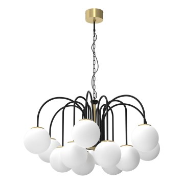 Candelabro suspenso CAMBRIDGE 12xE14/60W/230V preto/latão