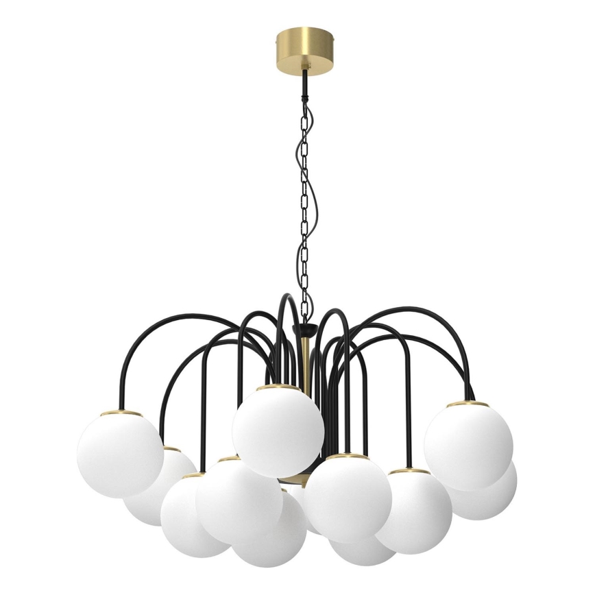 Candelabro suspenso CAMBRIDGE 12xE14/60W/230V preto/latão