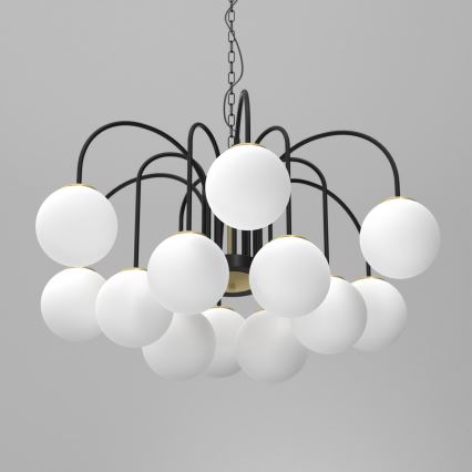 Candelabro suspenso CAMBRIDGE 12xE14/60W/230V preto/latão