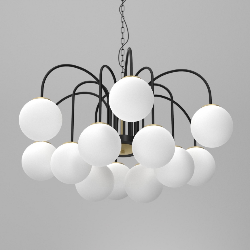 Candelabro suspenso CAMBRIDGE 12xE14/60W/230V preto/latão