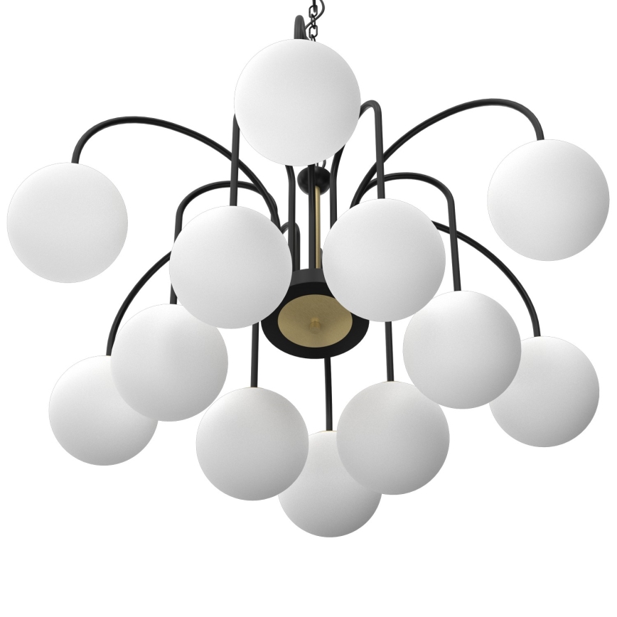 Candelabro suspenso CAMBRIDGE 12xE14/60W/230V preto/latão