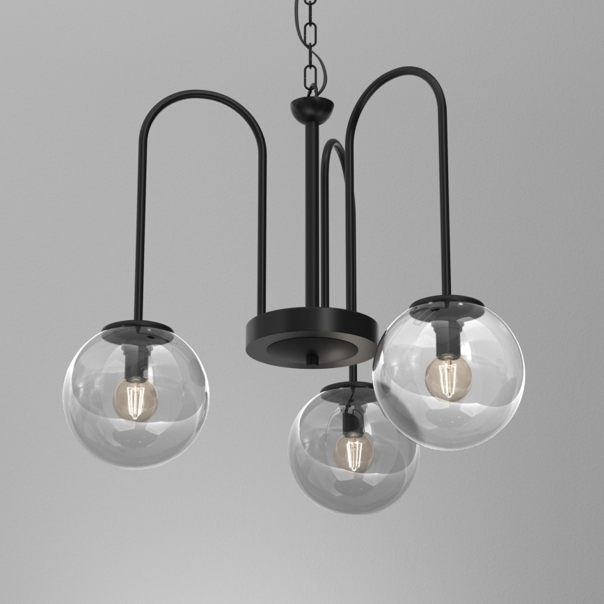 Candelabro suspenso CAMBRIDGE 3xE14/60W/230V preto