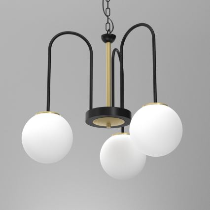 Candelabro suspenso CAMBRIDGE 3xE14/60W/230V preto/latão