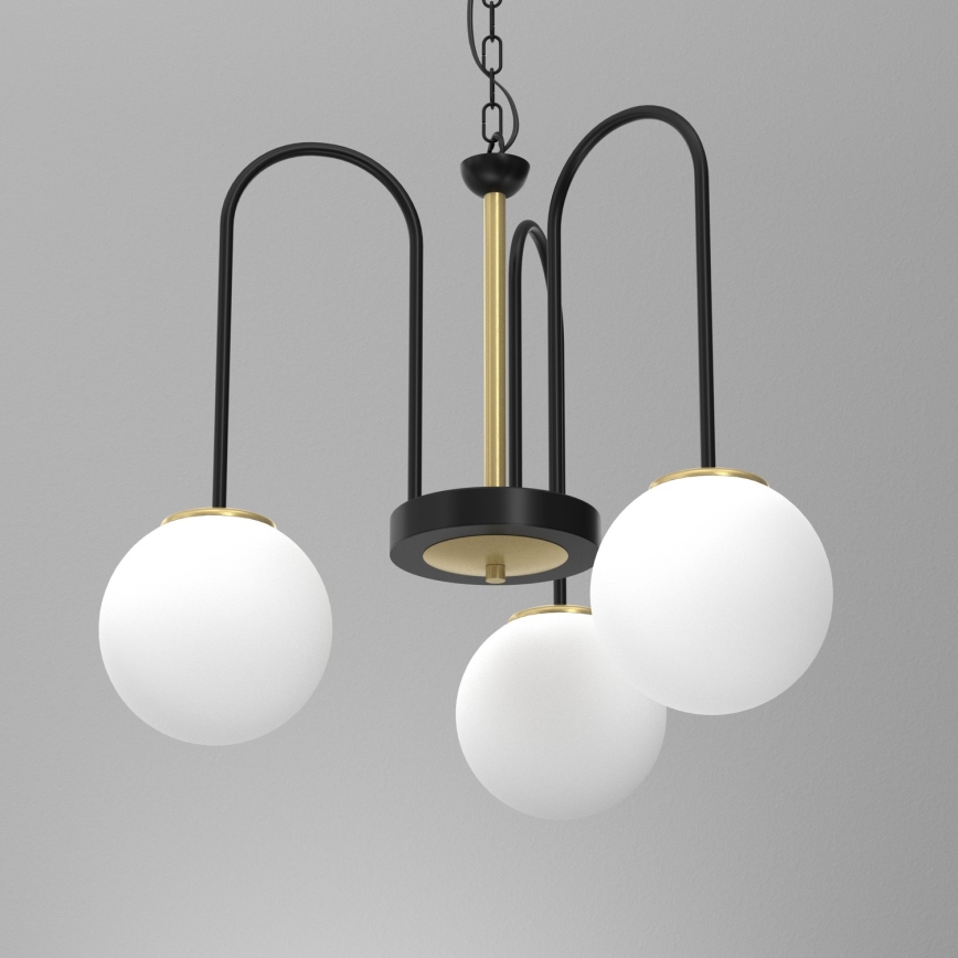 Candelabro suspenso CAMBRIDGE 3xE14/60W/230V preto/latão