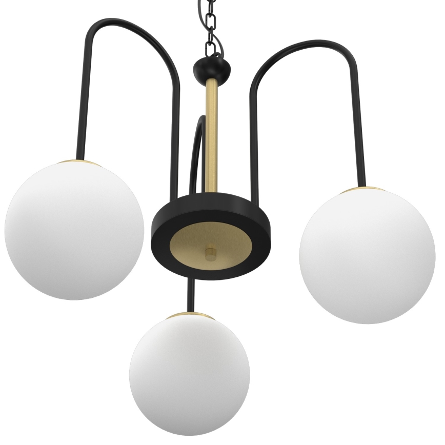 Candelabro suspenso CAMBRIDGE 3xE14/60W/230V preto/latão