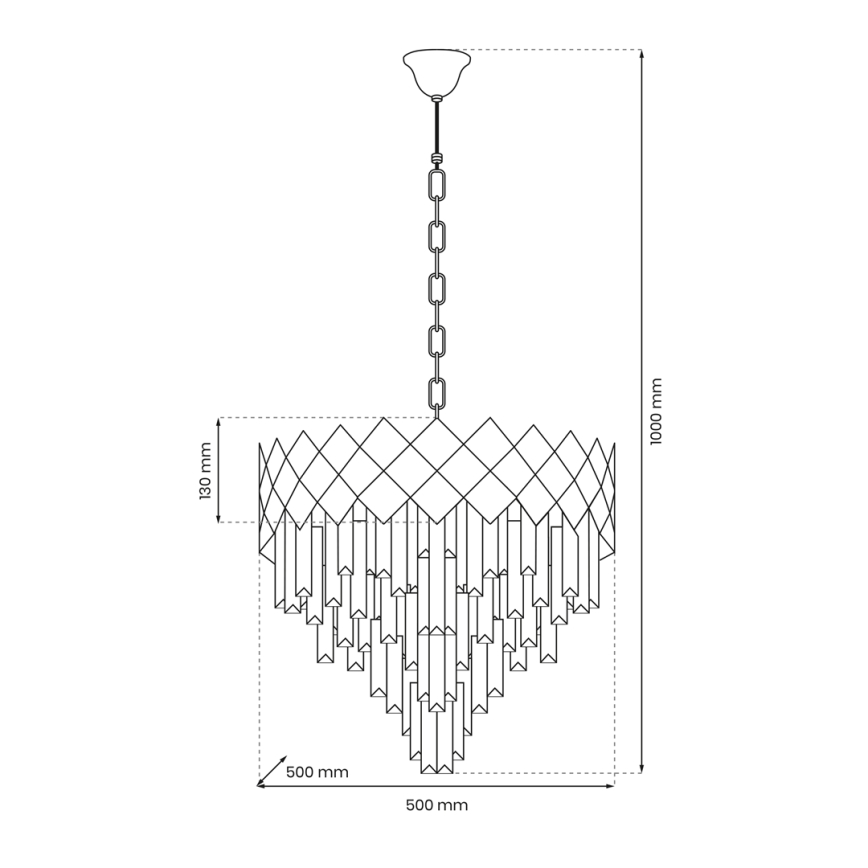Candelabro suspenso CARISMA 9xE14/40W/230V cromado mate