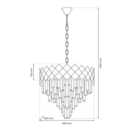 Candelabro suspenso CARISMA 9xE14/40W/230V dourada
