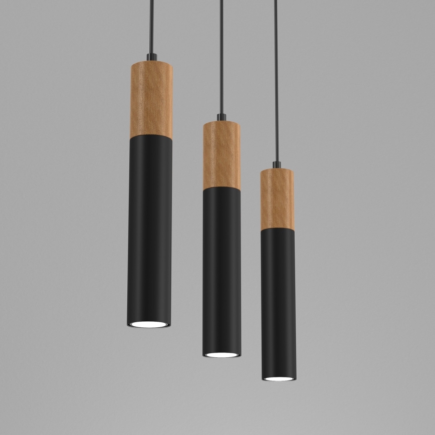 Candelabro suspenso CASSA 3xGU10/60W/230V preto