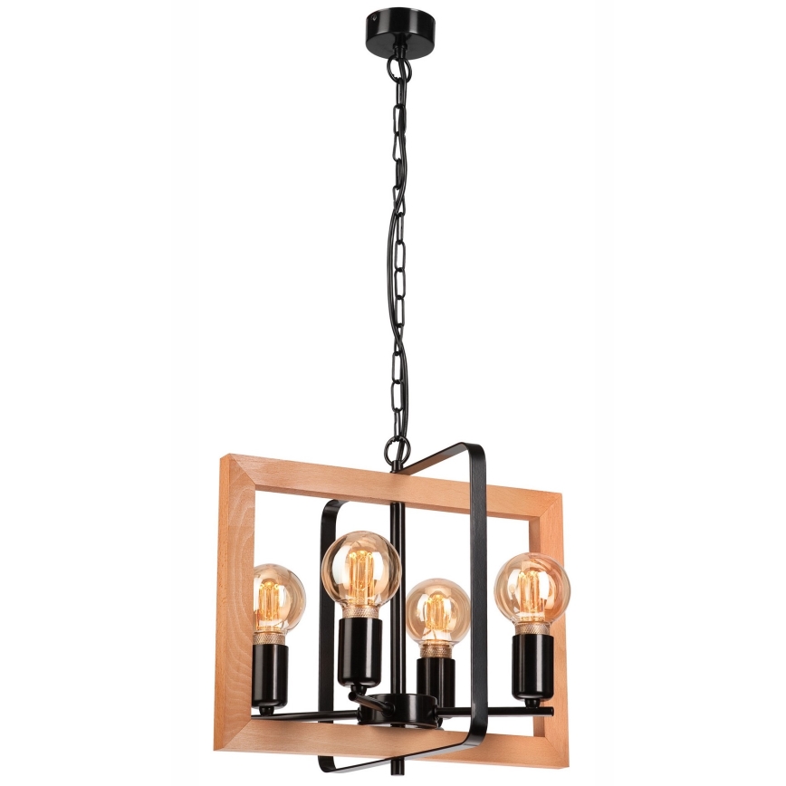 Candelabro suspenso CEDRIC 4xE27/60W/230V faia/castanho
