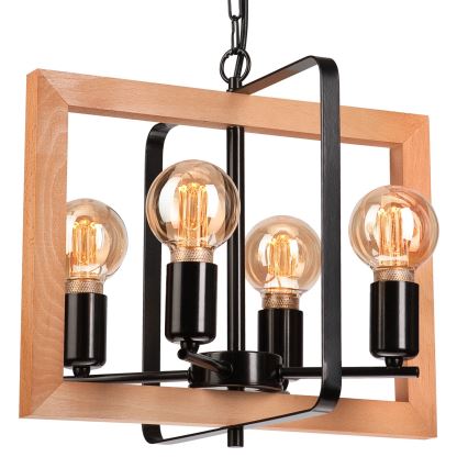 Candelabro suspenso CEDRIC 4xE27/60W/230V faia/castanho