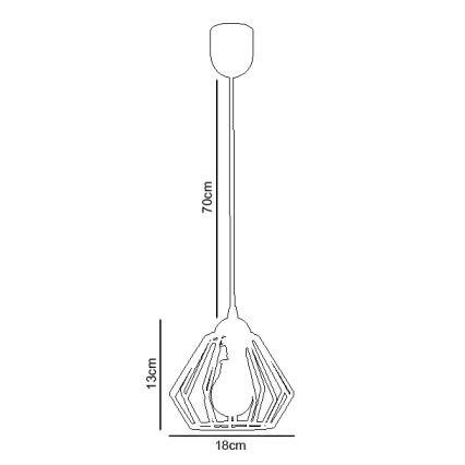 Candelabro suspenso CEED 1xE27/60W/230V cinzento