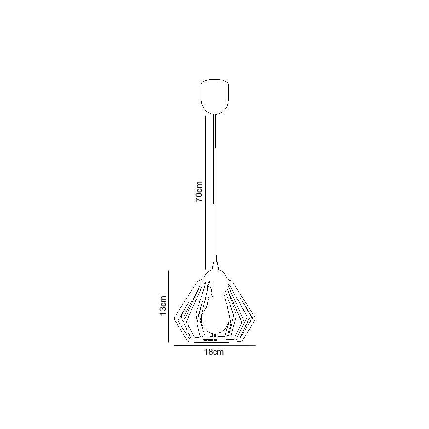 Candelabro suspenso CEED 1xE27/60W/230V cinzento
