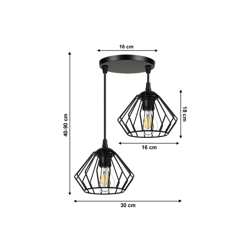 Candelabro suspenso CEED 2xE27/60W/230V