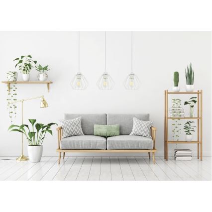 Candelabro suspenso CEED 3xE27/60W/230V branco