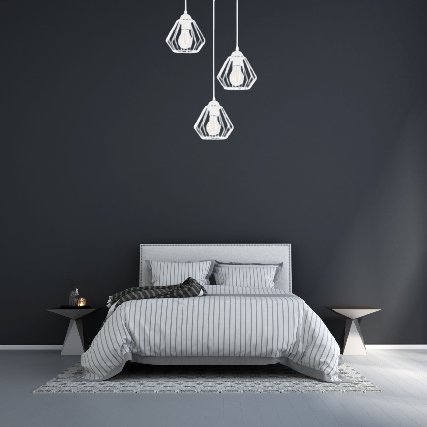 Candelabro suspenso CEED 3xE27/60W/230V branco