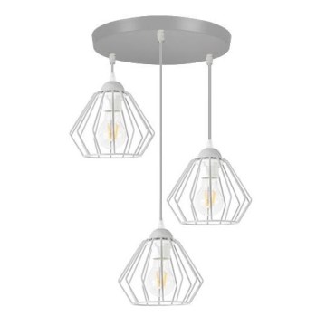 Candelabro suspenso CEED 3xE27/60W/230V cinzento