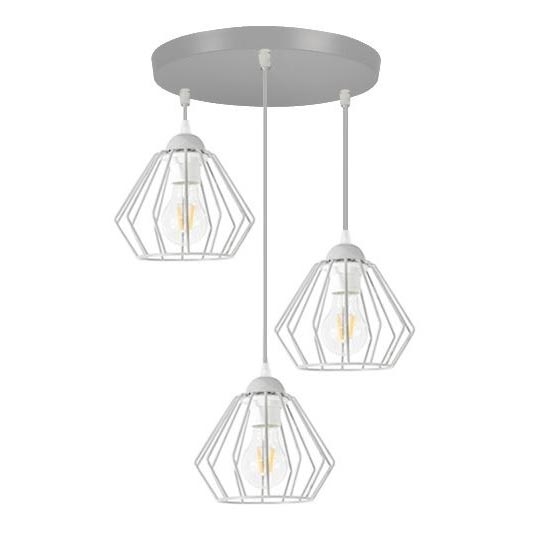 Candelabro suspenso CEED 3xE27/60W/230V cinzento