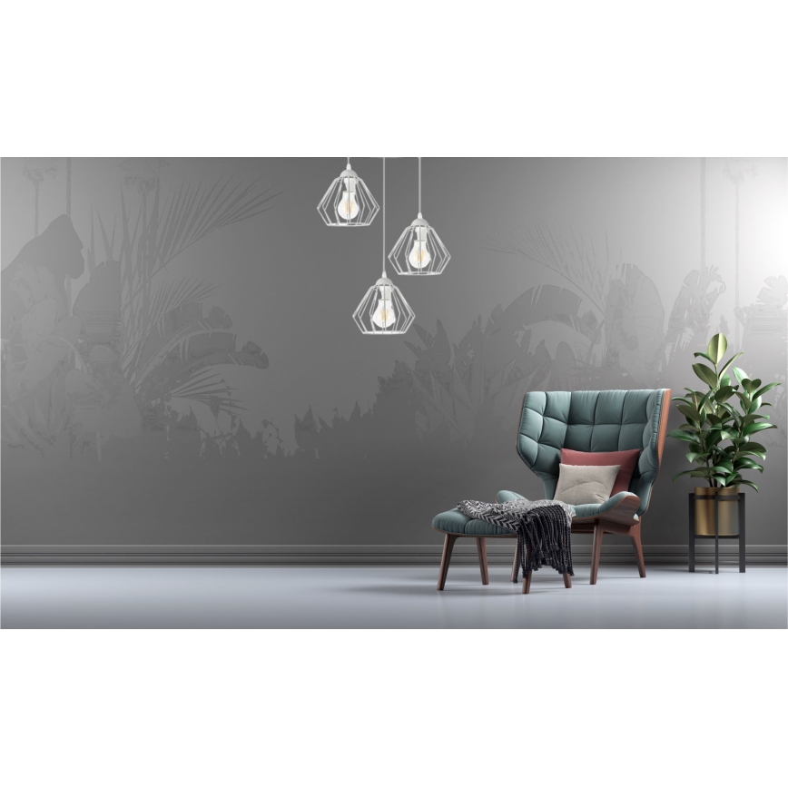 Candelabro suspenso CEED 3xE27/60W/230V cinzento
