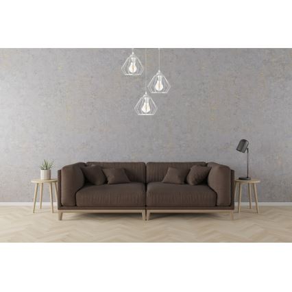 Candelabro suspenso CEED 3xE27/60W/230V cinzento