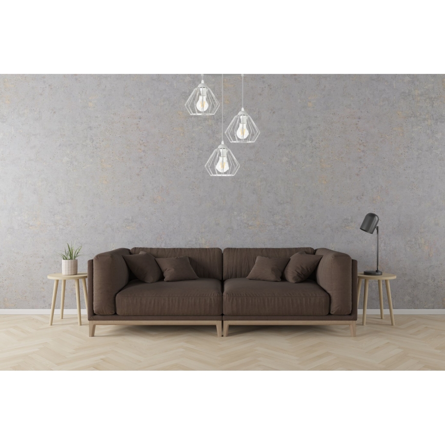 Candelabro suspenso CEED 3xE27/60W/230V cinzento