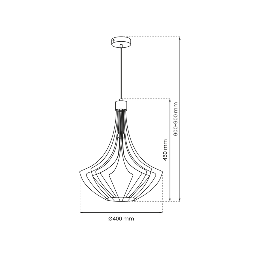 Candelabro suspenso CESTA 1xE27/60W/230V verde