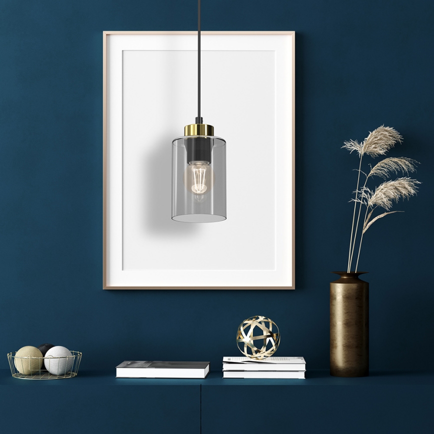 Candelabro suspenso CHIC 1xE27/60W/230V preto/cinzento