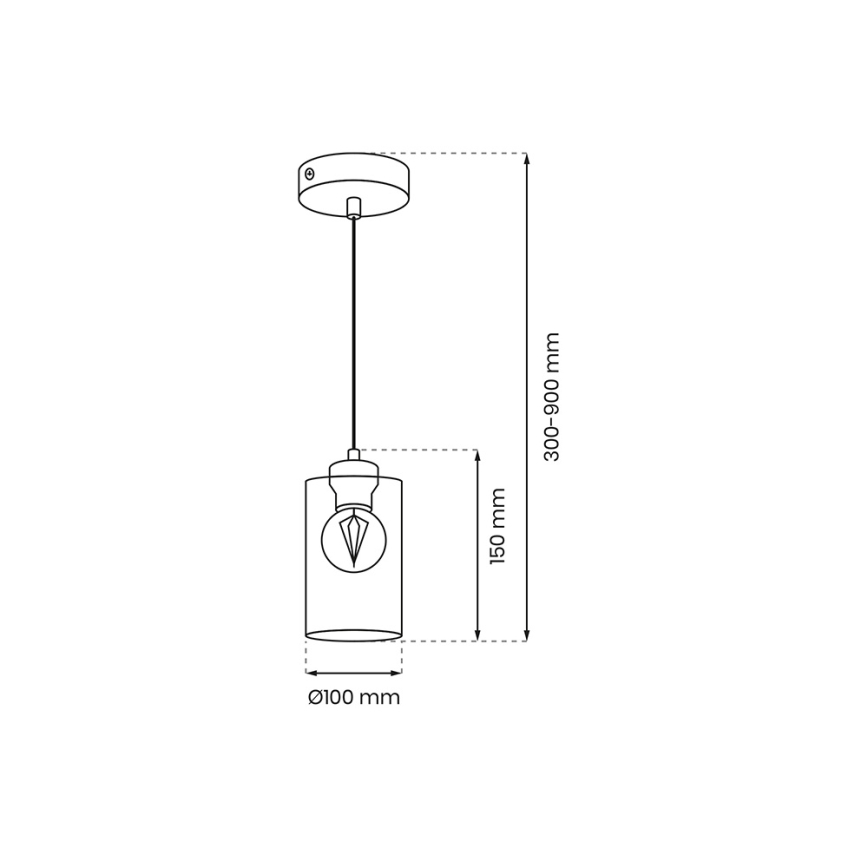Candelabro suspenso CHIC 1xE27/60W/230V preto/cinzento