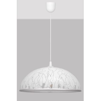 Candelabro suspenso CIRCLE 1xE27/15W/230V branco