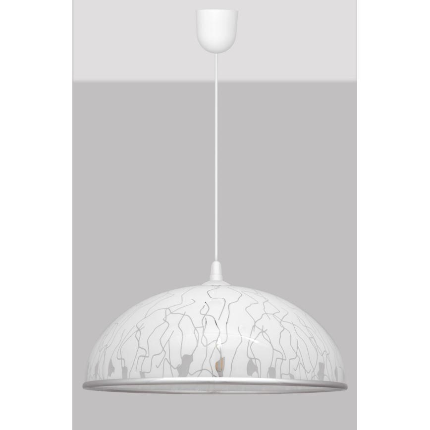 Candelabro suspenso CIRCLE 1xE27/15W/230V branco