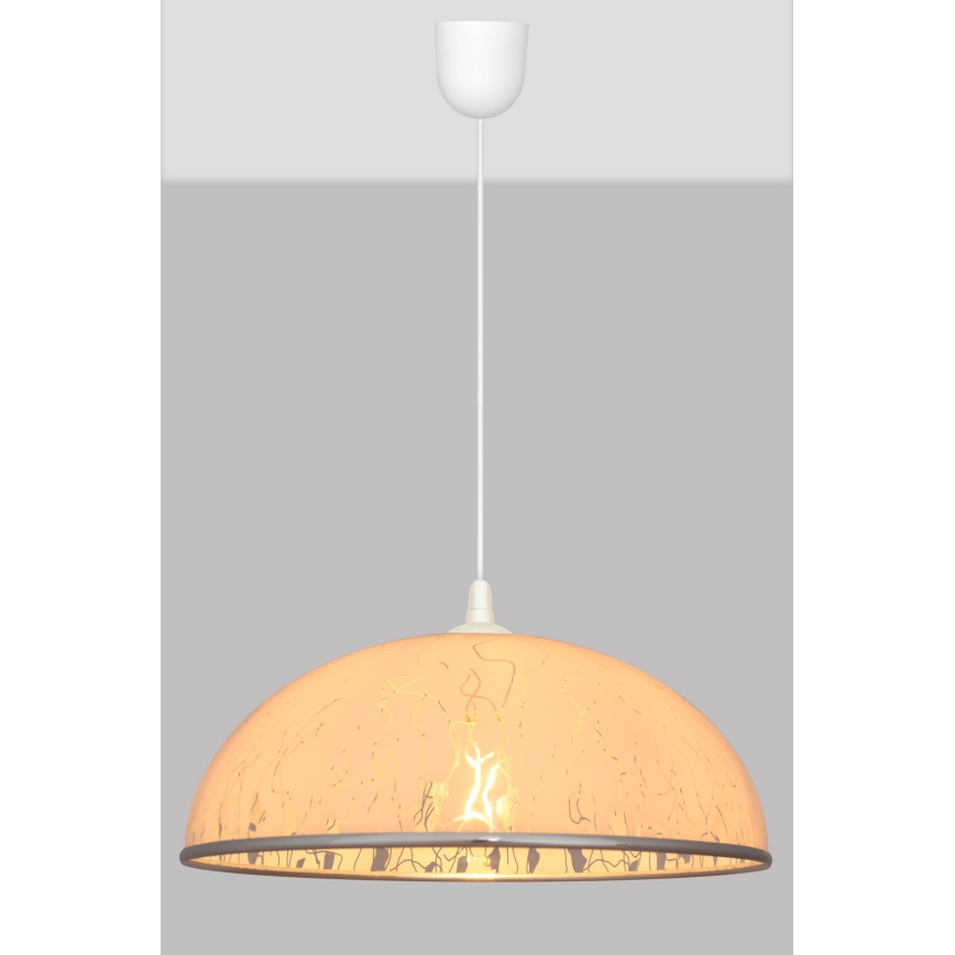 Candelabro suspenso CIRCLE 1xE27/15W/230V branco