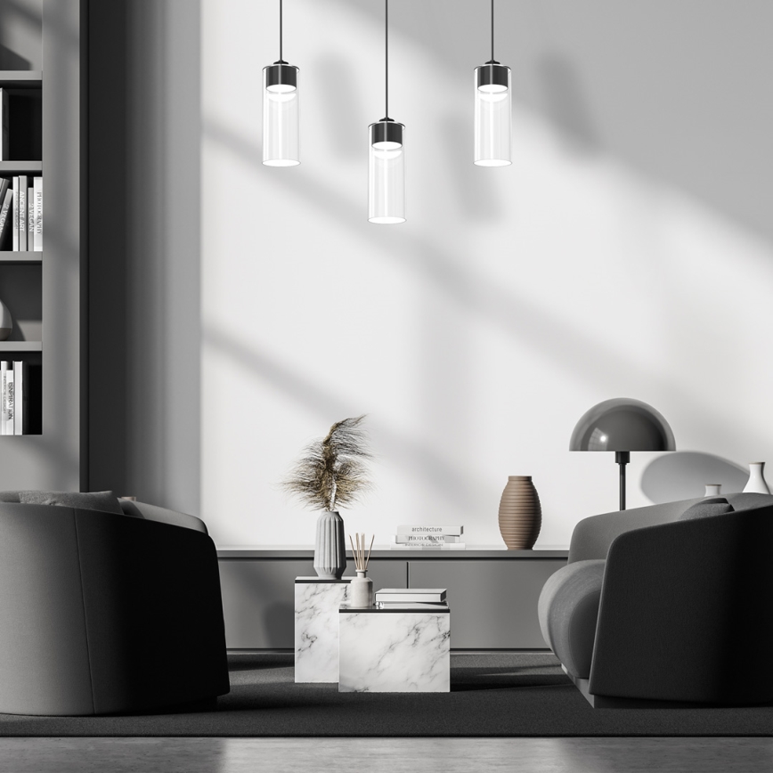 Candelabro suspenso CLARISSA 3xGX53/12W/230V preto