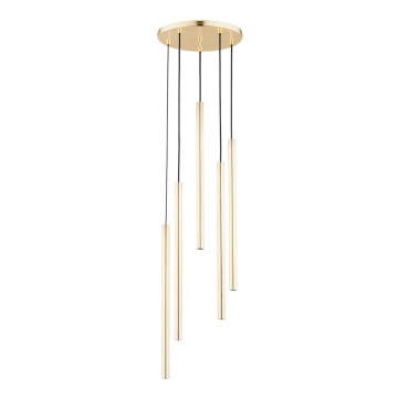 Candelabro suspenso COLLET 5xG9/40W/230V diâmetro 30 cm dourada