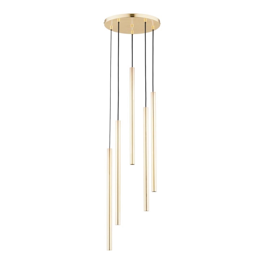 Candelabro suspenso COLLET 5xG9/40W/230V diâmetro 30 cm dourada