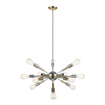 Candelabro suspenso COMET 12xE27/11W/230V cromado brilhante/dourado