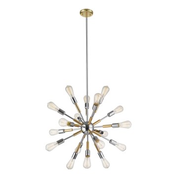 Candelabro suspenso COMET 18xE27/11W/230V cromado brilhante/dourado