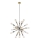 Candelabro suspenso COMET 18xE27/11W/230V cromado brilhante/dourado