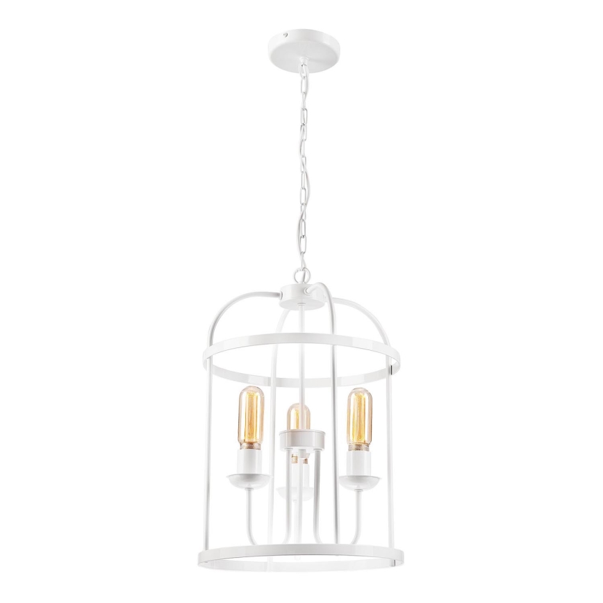 Candelabro suspenso CONSTANTINE 3xE27/60W/230V branco