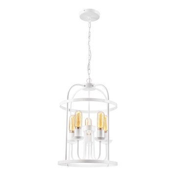 Candelabro suspenso CONSTANTINE 5xE27/60W/230V branco