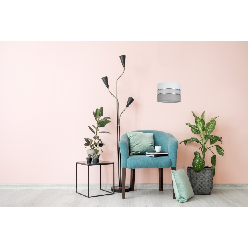 Candelabro suspenso CORAL 1xE27/60W/230V d. 20 cm branco/cinzento