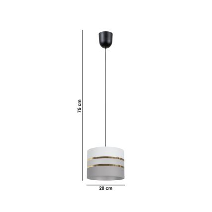 Candelabro suspenso CORAL 1xE27/60W/230V d. 20 cm branco/cinzento