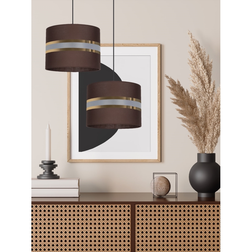 Candelabro suspenso CORAL 1xE27/60W/230V d. 20 cm castanho