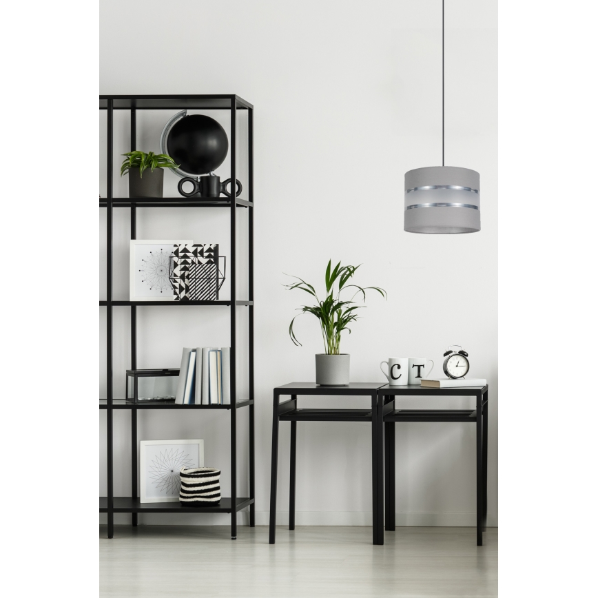 Candelabro suspenso CORAL 1xE27/60W/230V d. 20 cm cinzento