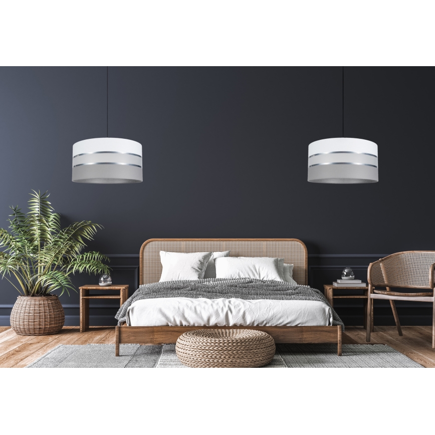 Candelabro suspenso CORAL 1xE27/60W/230V d. 40 cm branco/cinzento