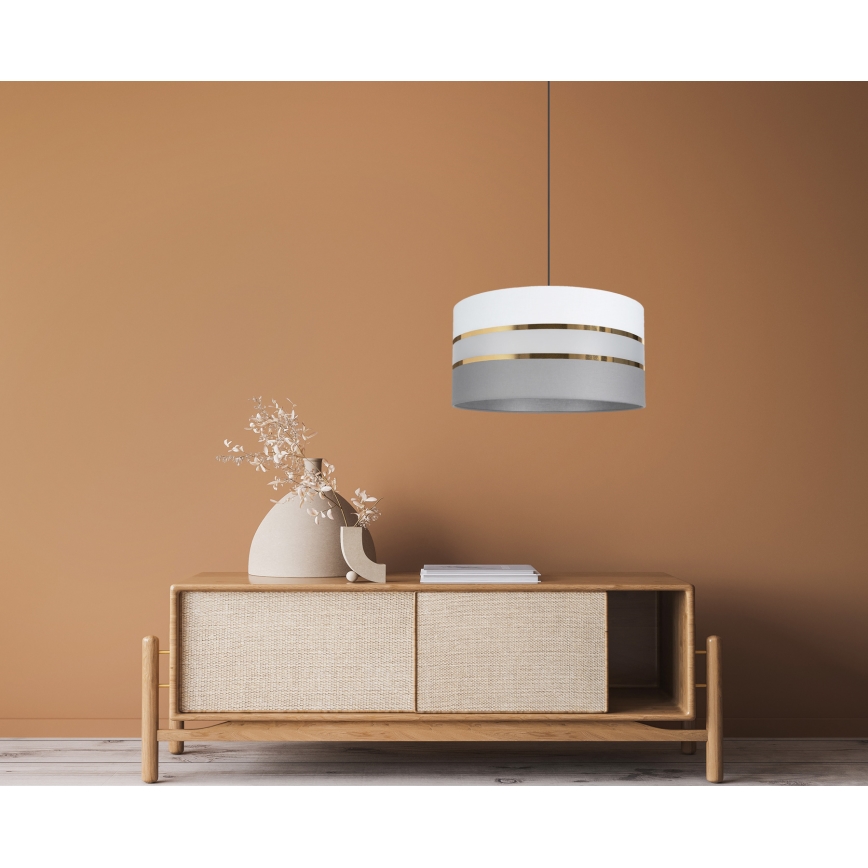 Candelabro suspenso CORAL 1xE27/60W/230V d. 40 cm branco/cinzento