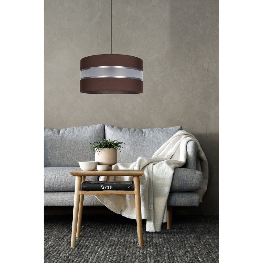 Candelabro suspenso CORAL 1xE27/60W/230V d. 40 cm castanho