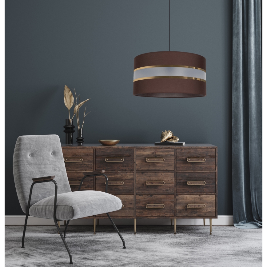 Candelabro suspenso CORAL 1xE27/60W/230V d. 40 cm castanho