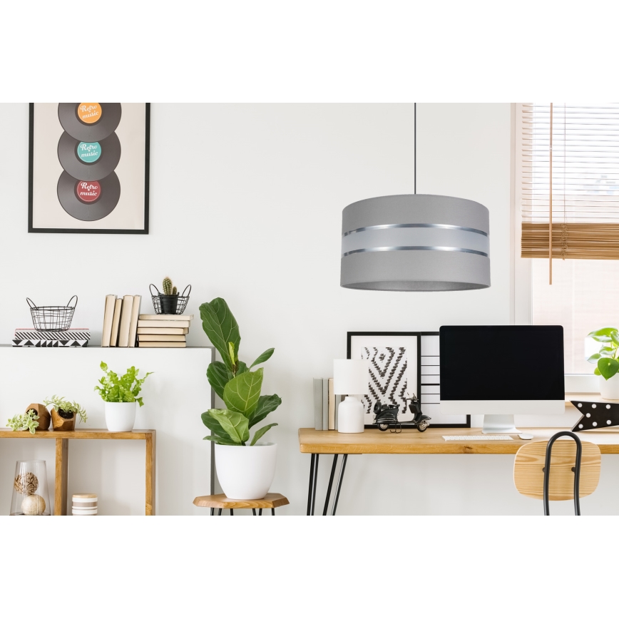 Candelabro suspenso CORAL 1xE27/60W/230V d. 40 cm cinzento