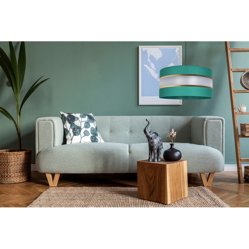 Candelabro suspenso CORAL 1xE27/60W/230V d. 40 cm verde