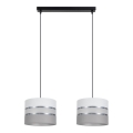 Candelabro suspenso CORAL 2xE27/60W/230V branco/cinzento