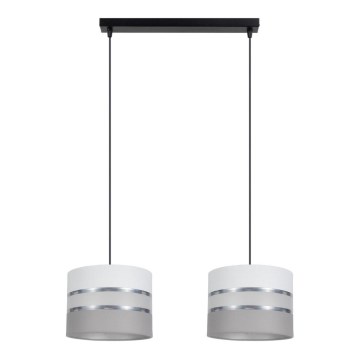 Candelabro suspenso CORAL 2xE27/60W/230V branco/cinzento